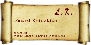 Lénárd Krisztián névjegykártya